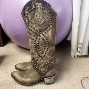 Old Gringo cowgirl boots 8.5 army green